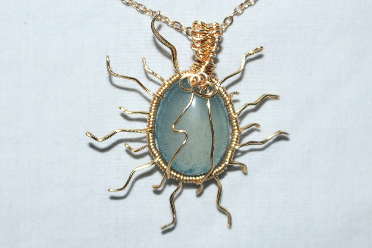 ☆ Dyed Quartz sun necklace ☆