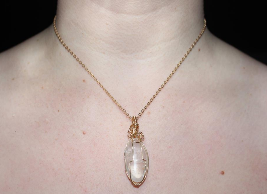☆ Clear Quartz wrapped necklace ☆