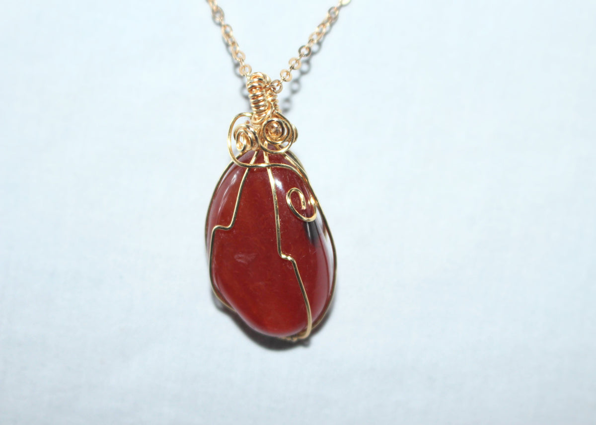 ☆ Carnelian wrapped necklace ☆