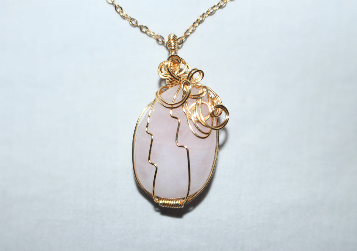 ☆ Rose Quartz wrapped necklace ☆