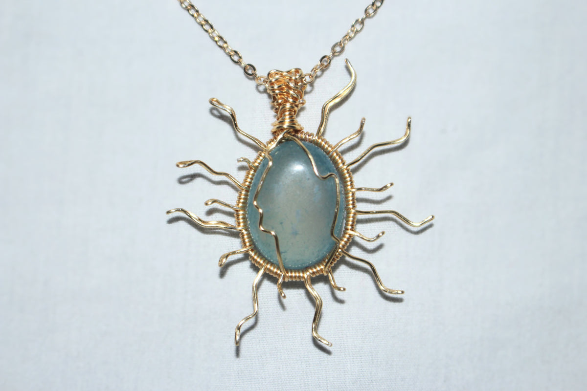 ☆ Dyed Quartz sun necklace ☆
