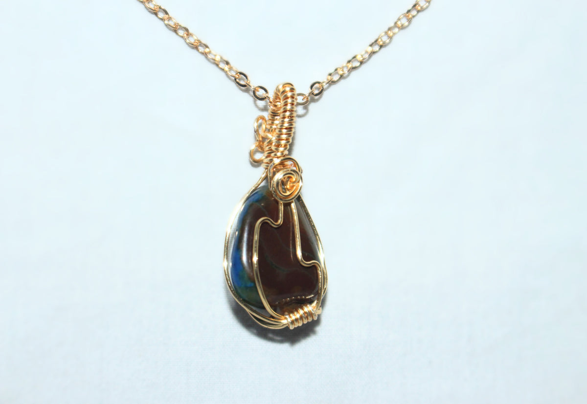 ☆ Dyed Agate wrapped necklace ☆