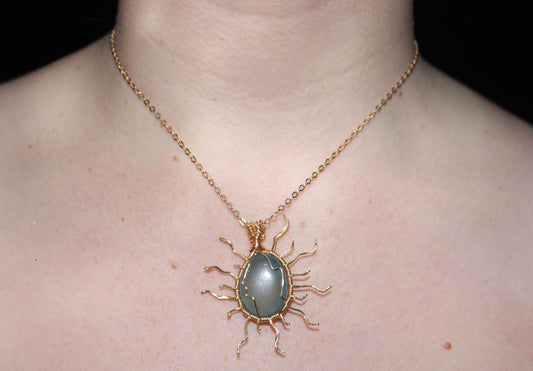 ☆ Dyed Quartz sun necklace ☆