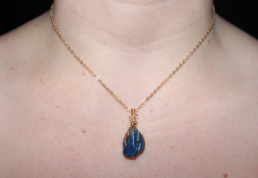 ☆ Dyed Agate wrapped necklace ☆