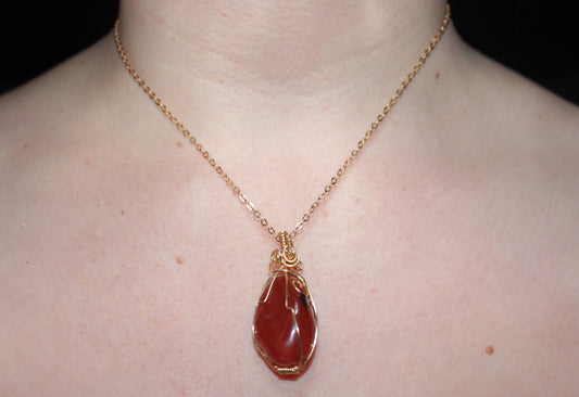 ☆ Carnelian wrapped necklace ☆